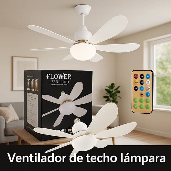Ventilador de Techo 6 Aspas Con lampara LED
